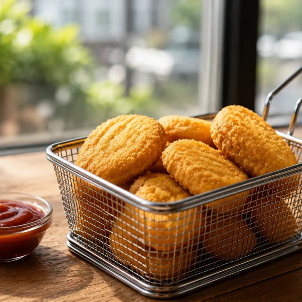 Nuggets de poulet avec une sauce ketchup