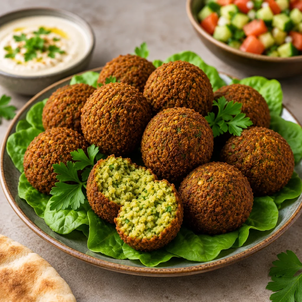 falafels Libanais avec sauce au yaourt et salade